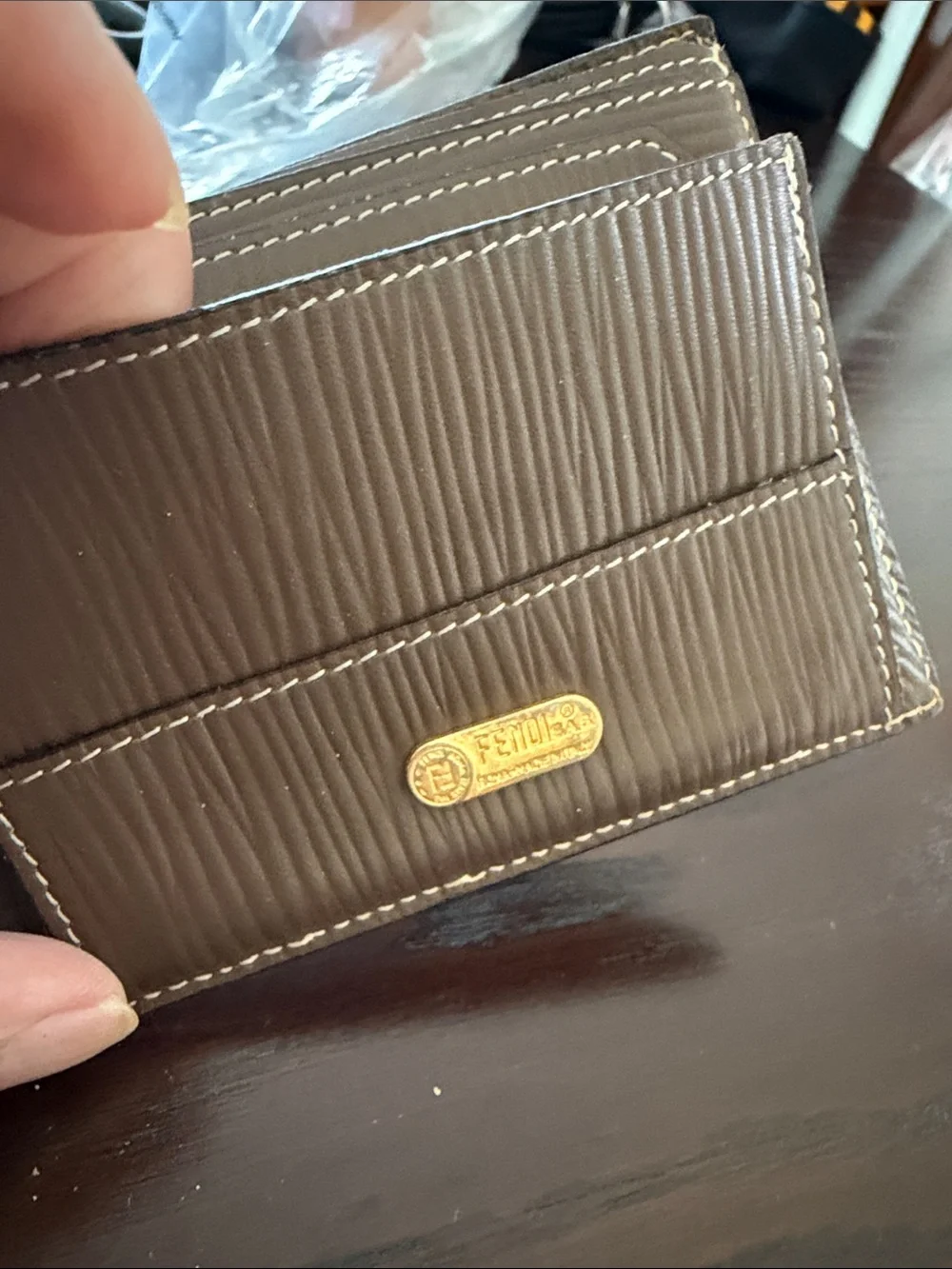 FENDI Brown Monogram Canvas Wallet - Slim Bi-Fold